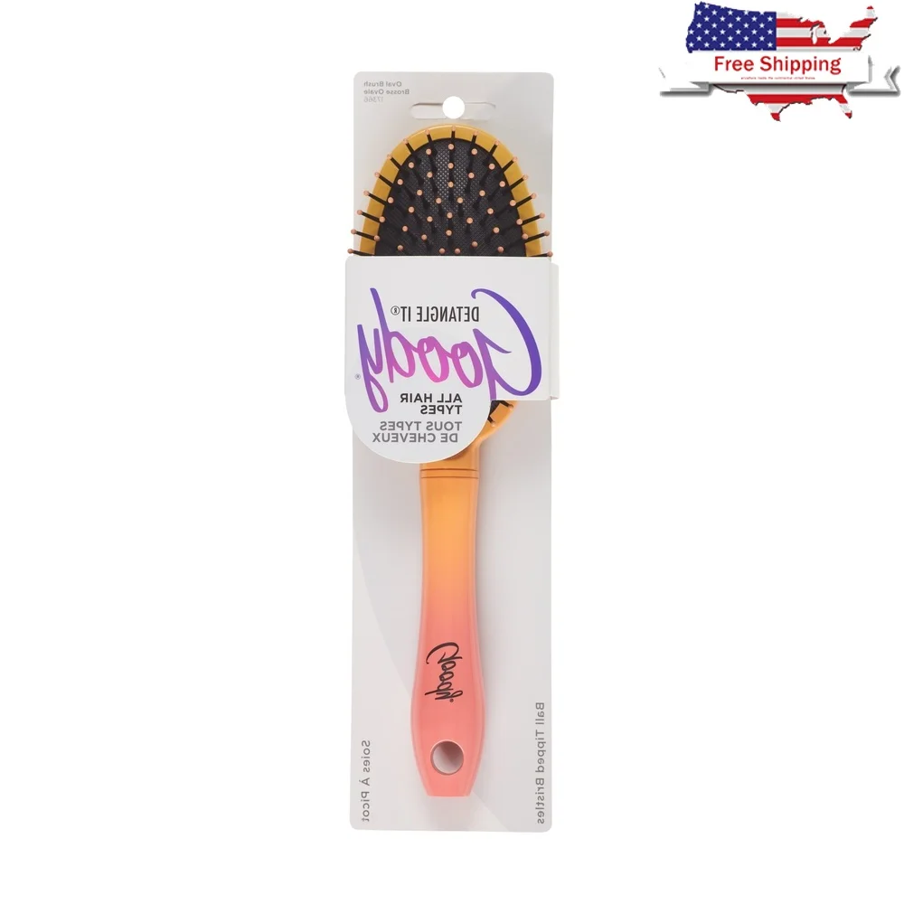 

Detangling Oval Brush All Hair Types Flexible Bristles Smooth Frizz Static Free Comfortable Grip Ideal Everyday Use