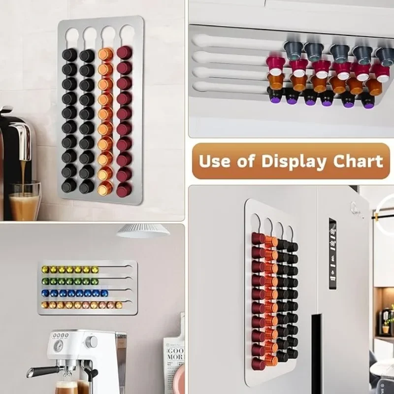 Vertical Horizontal Wall Mounted Coffee Capsules Holder 24/40pcs Coffee Pod Storage and Organizer for Cafe Shop Office Home Use