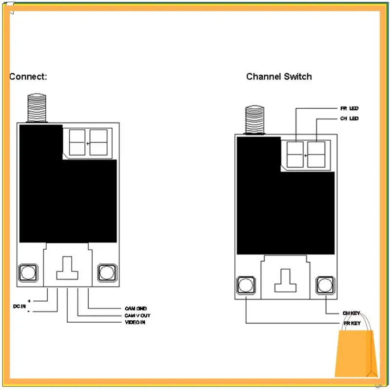 L52A-TS832 Trasmettitore 48CH 5.8G per FPV Multicopter RC Aereo Quadcopter TS832 Trasmettitore AV wireless