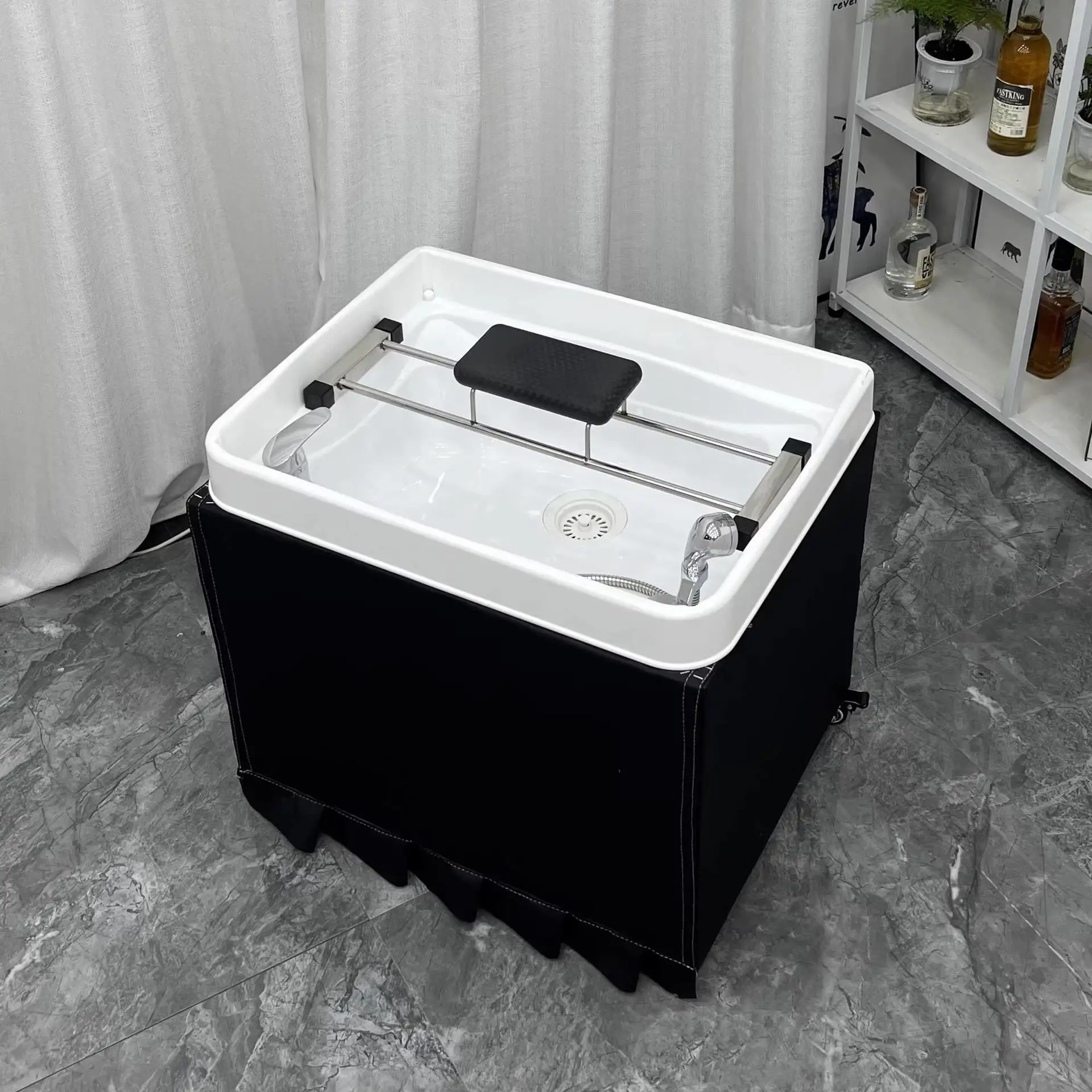 The new mobile shampoo basin barber shop can't do hair salon household portable flush basin factory direct sales