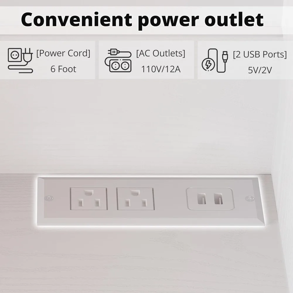 خزانة مطبخ على طراز المزرعة مع مساحة تخزين، ولوح بيجبورد، ومخرج طاقة، و3 أدراج لديكور مطبخ المزرعة الحديثة #5