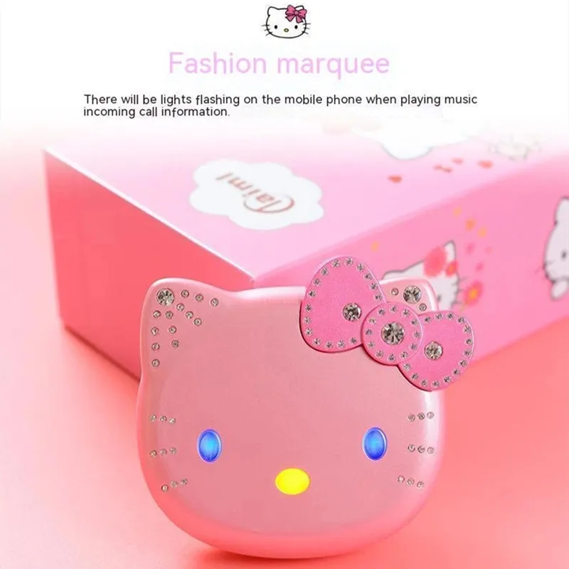 

Новинка 2023 K688 Kawaii Sanrioed Hello Kitty Флип-телефон мультфильм милые дети Taiml мини-телефон Подарки для детей игрушки для девочек