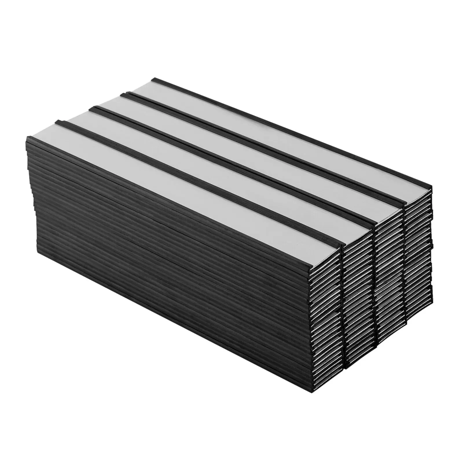 100 PCS Magnetic Shelf Label Holders Offices Schools Data Card Rack 1 x 8 Inch