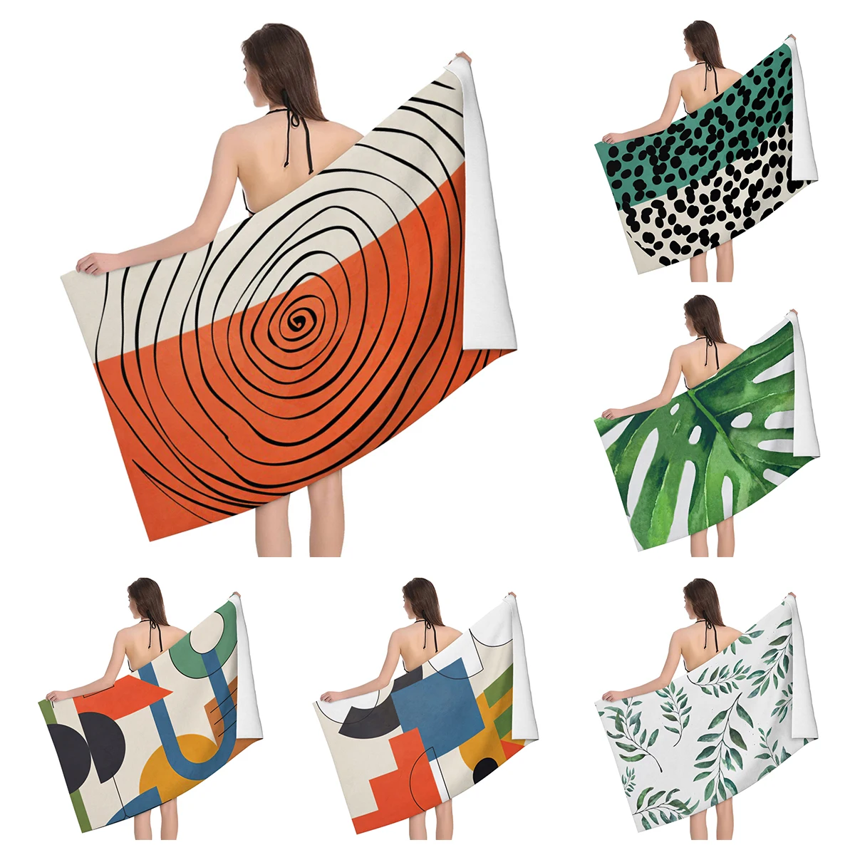 

Home bath towels body towels bathroom quick drying microfiber beach Oil painting style man large sports towel cute dog funny