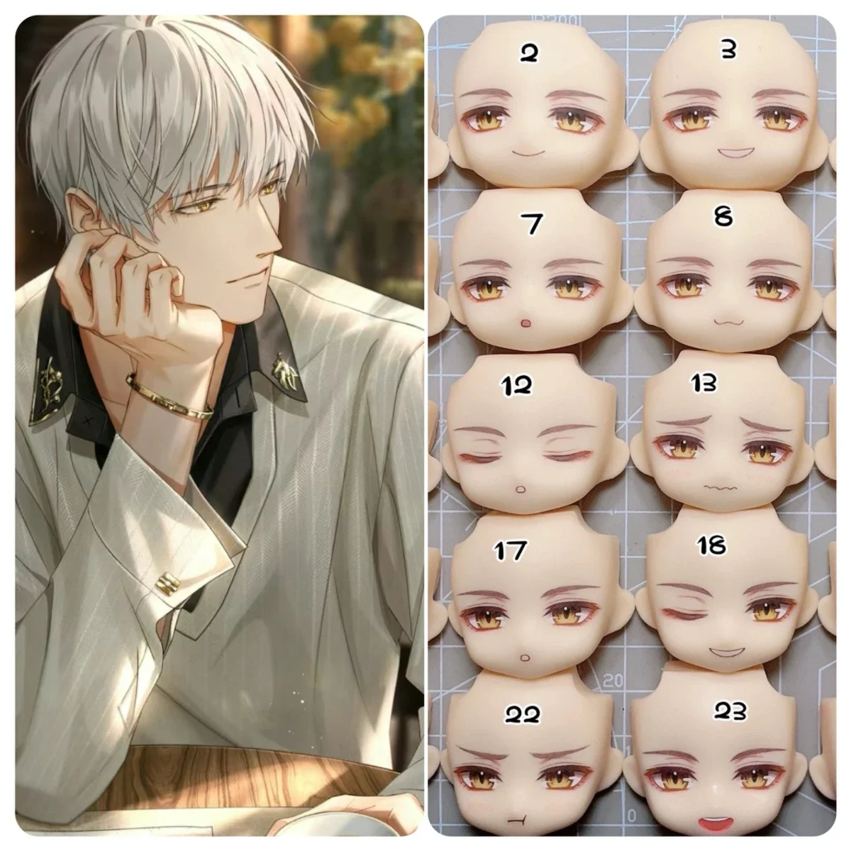 Light and Light Sariel Ob11 Face GSC 1/12 Doll Handmade Water Sticker Faceplate  Game Cosplay Toy Accessories