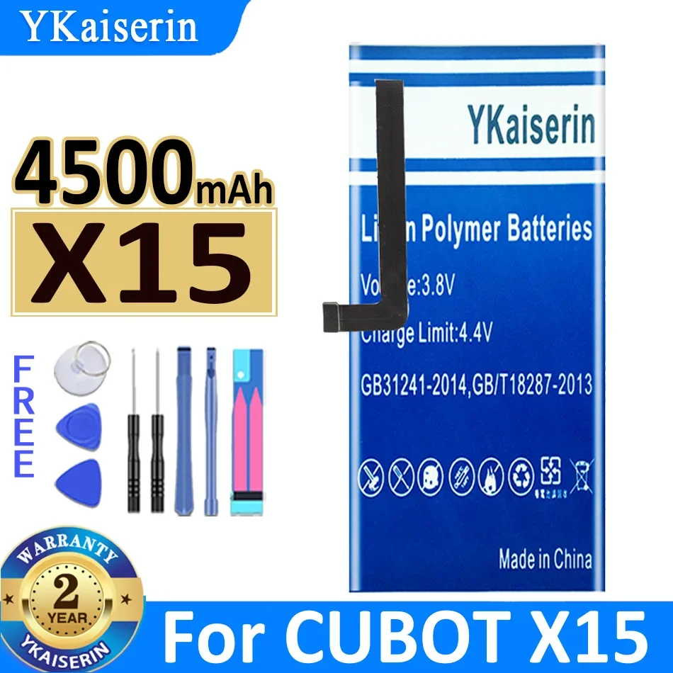 Запасной аккумулятор ykaisсеребрин X 15 4500 мАч для CUBOT X15, новый аккумулятор + трек без батареи