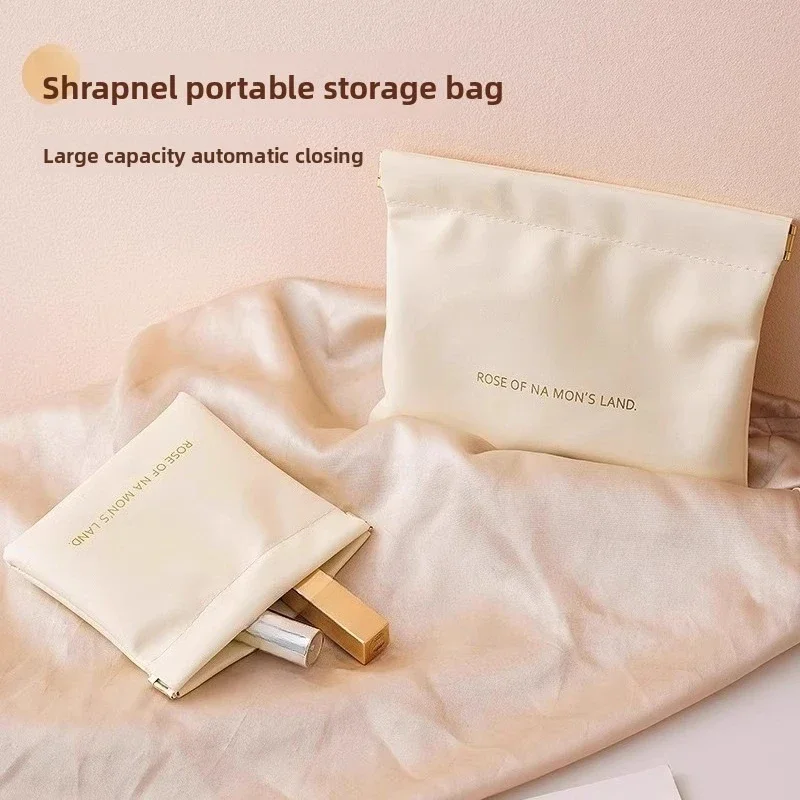 Automatic Closed Storage Bag Portable Data Cable Sorting Bag Charger Lipstick Cosmetic Bag Glasses Travel Storage Bag