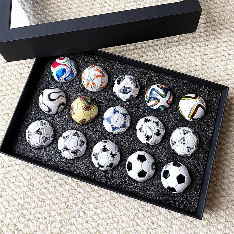 

In Stock 15pcs Mini Football Model Set Sports Souvenir Home Desktop Decoration Ornament Gift For Football Fans Toy