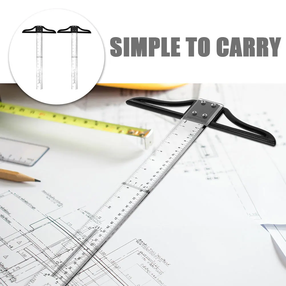 2Pcs Ruler Portable Lightweight Simple Design Exquisite Craftsmanship Measuring Marking 18 Inch