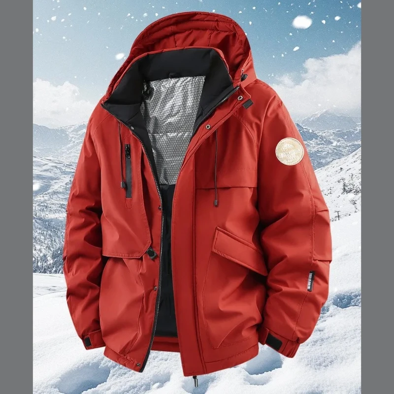 

Outdoor Windproof Windbreaker Parka Jacket Men Autumn Winter Cotton Padded Coat Thicken Warm Waterproof Parkas Men's Ski Jackets