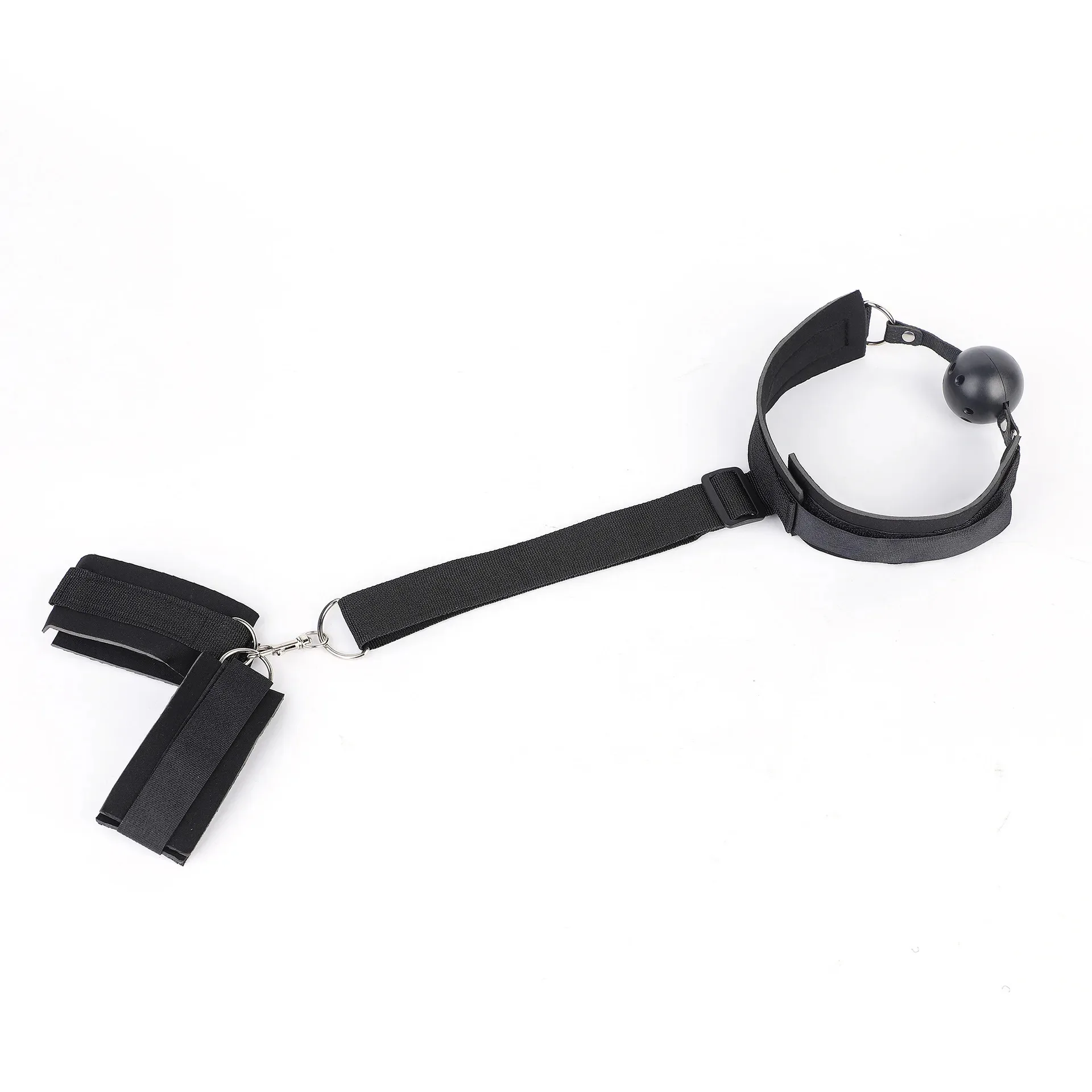 Reverse Handcuffs Arm Restraint Bondage Gear with Neck Collar Ball Gag Adult Couples Flirting Game Role Play Prop