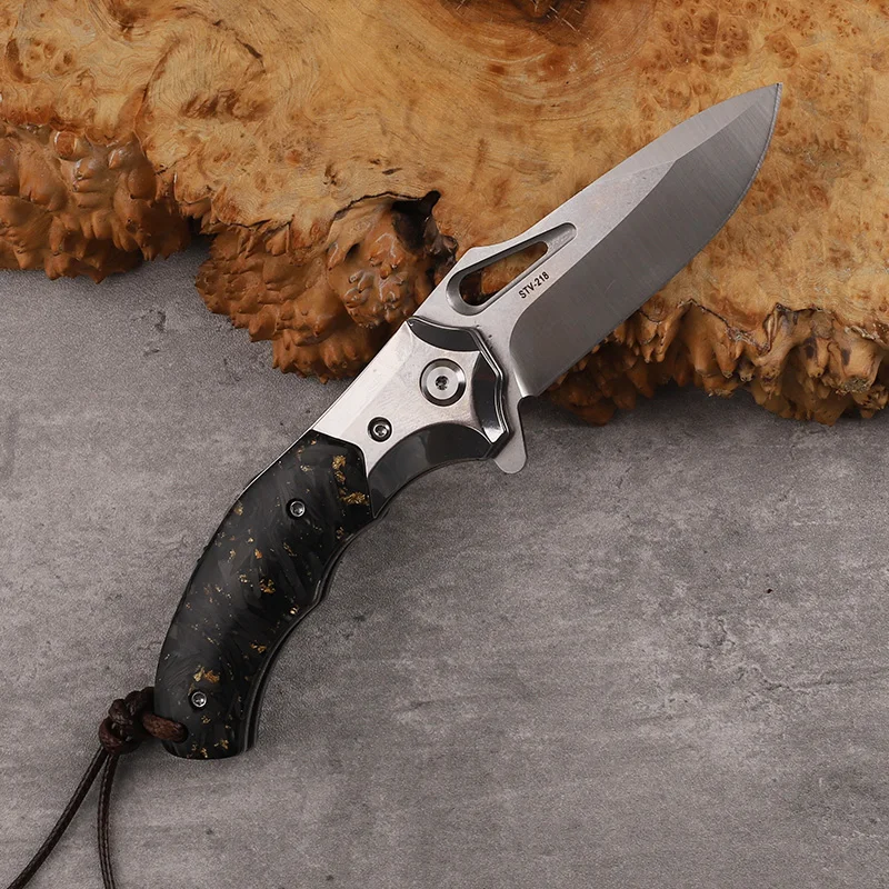 M390 Blade Outdoor Folding Knife All Steel Handle Camping Event Survival EDC Tool