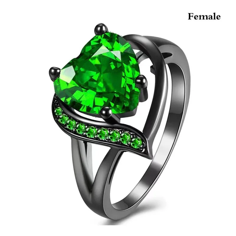 

Hot Sale Sweet and Romantic Couple Ring Women's Heart-Shaped Zircon Men's Dragon Pattern Holiday Gift Accessories