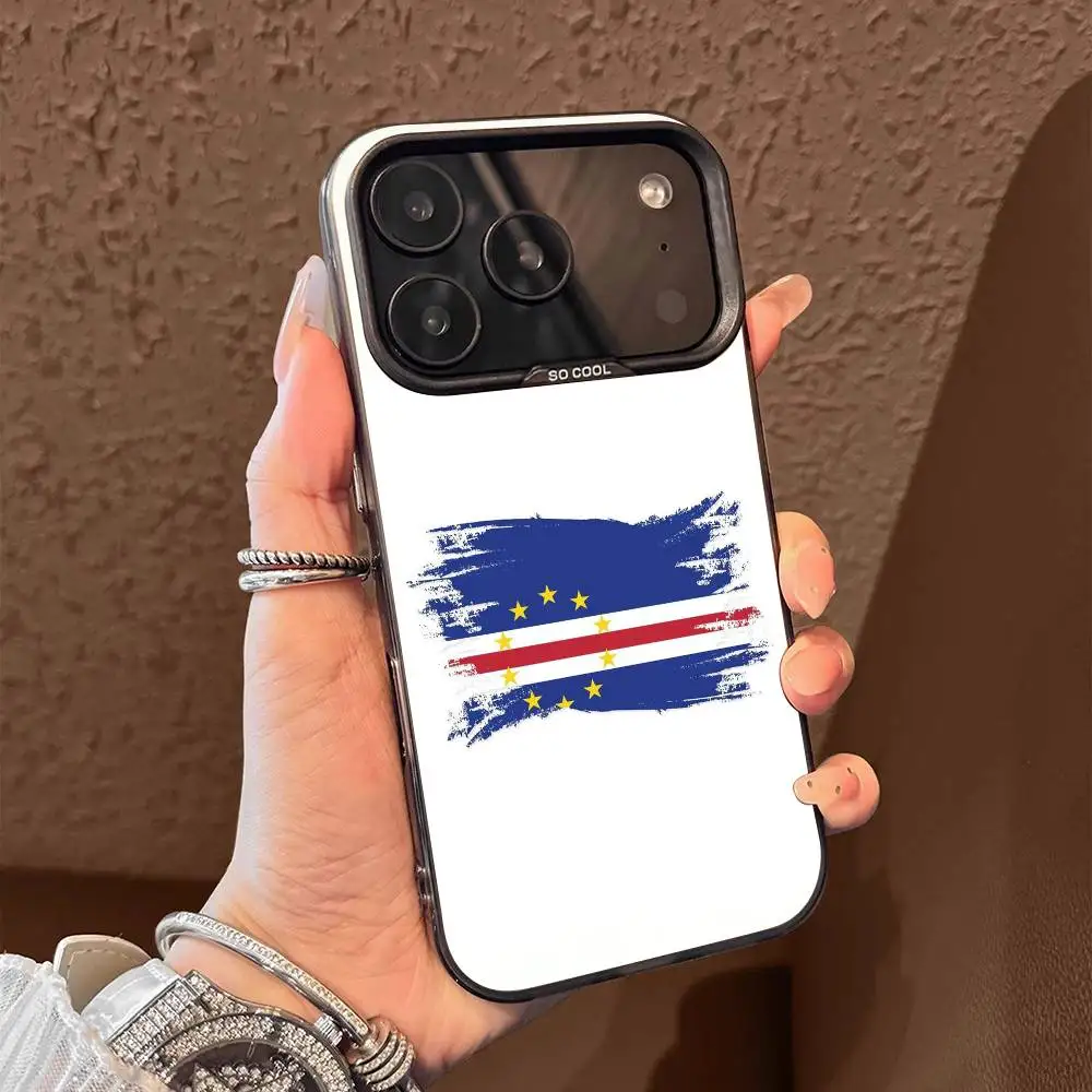 أفريقيا كيب فيردي جواز السفر العلم جراب هاتف آيفون 15,17,11,14,13,16,12,E,Max,Plus,Air,Pro,Mini غطاء أسود غير لامع #5