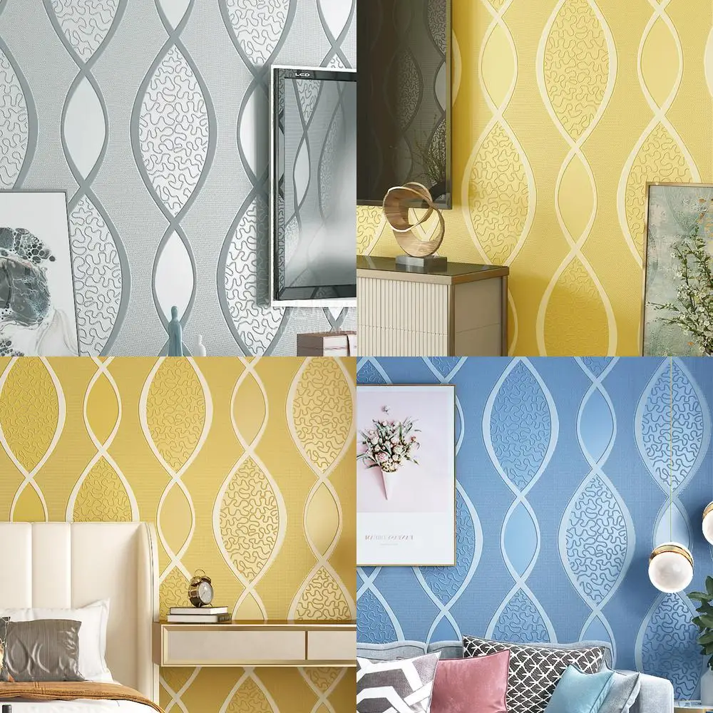 

Новинка 2025 года, обои из искусственной замши для спальни и гостиной, утолщенные, самоклеящиеся, без клея, ТВ-фон, стена, водная рябь, па