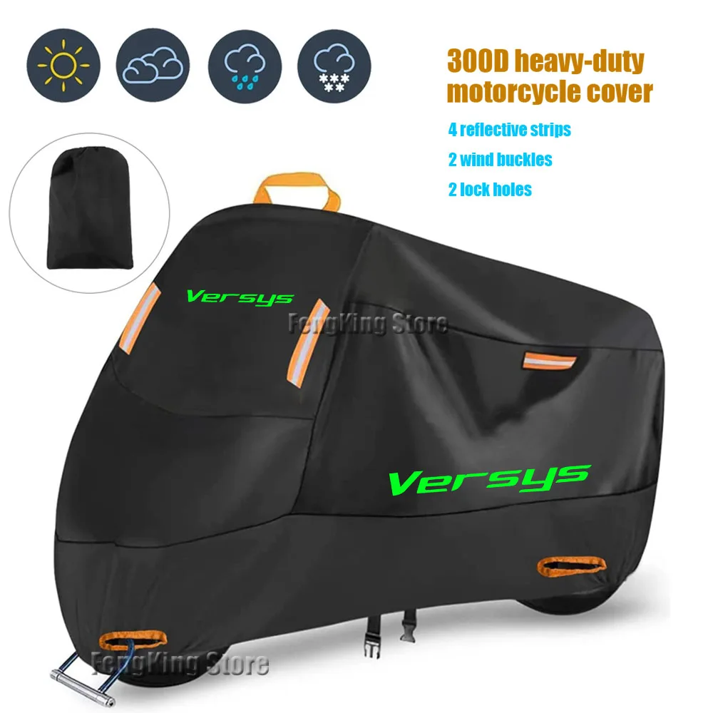 For Kawasaki VERSYS Versys Motorcycle Cover UV Protective Dustproof Snowproof Outdoors Rain Motorcycle Waterproof Cover