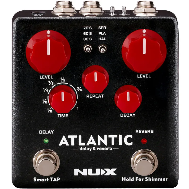 

Педаль для гитары NUX Atlantic, мультиэффект с задержкой, 3 пластины с задержкой, стерео звуковой усилитель с мерцающим эффектом для гитары, аксессуары