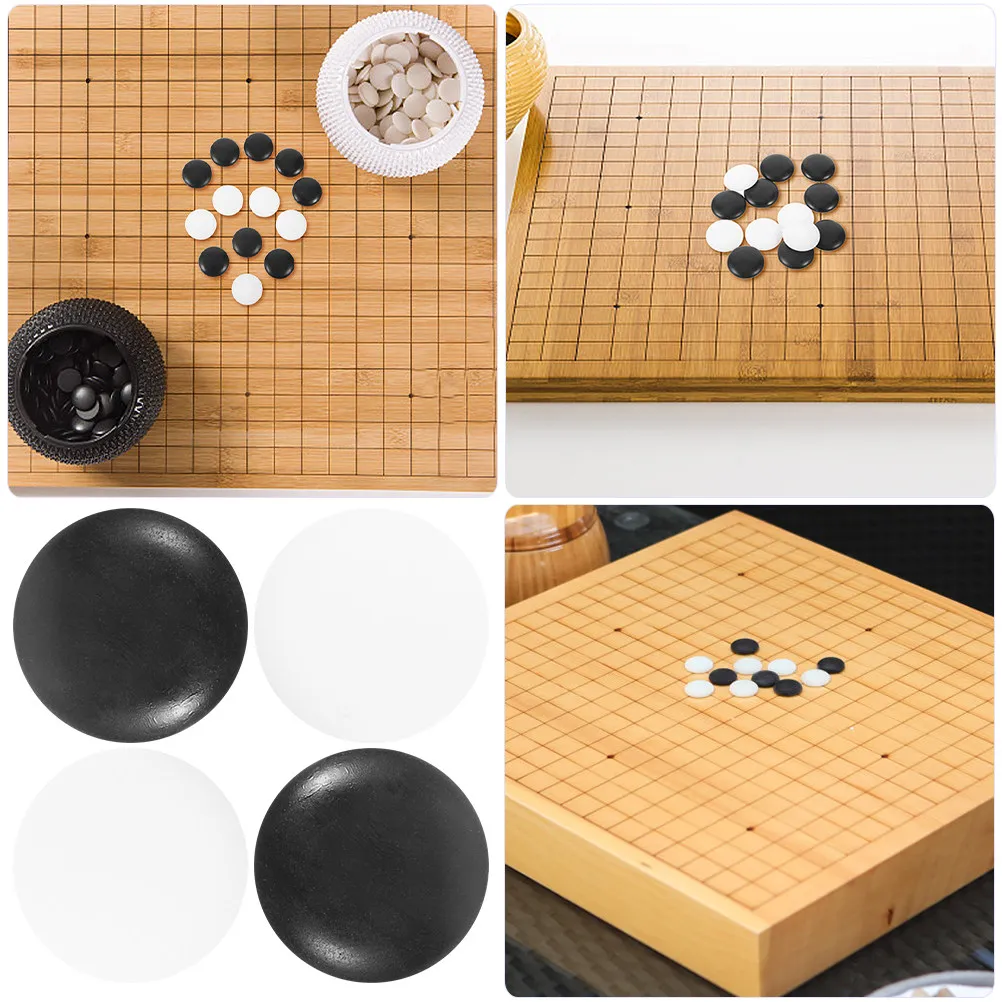 

200Pcs Go Chess Pieces Resin Small Craft Polished Smooth Surface for Home Use Board Game Supplies Go Chess Pieces