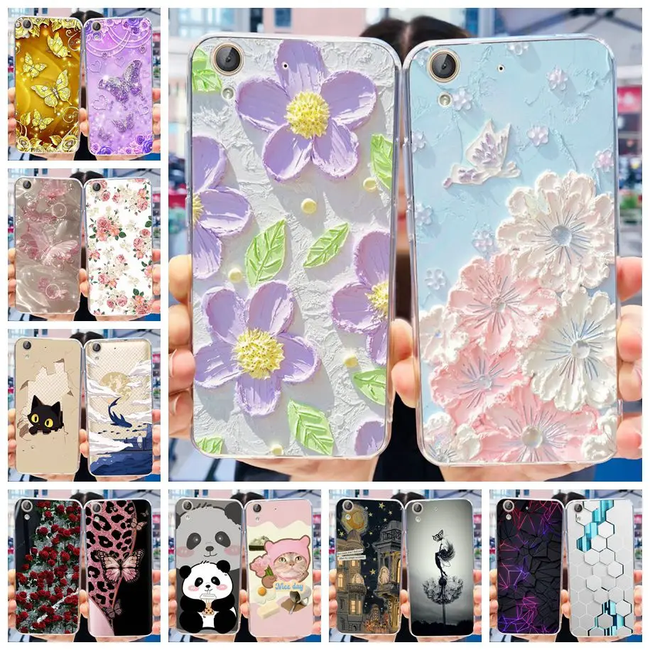 For Huawei Y6 II Case TPU Soft Silicone Fashion Flower Phone Cases For Huawei Y6II Y6 2 Bumper CAM-L03 CAM-L21 CAM-L23 L32 Cover