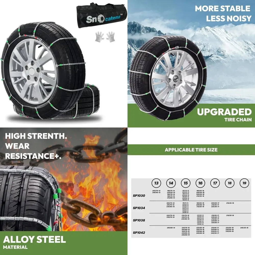 

Цепи для снега для автомобиля и внедорожников, цепь для кабельных шин, совместимые с шириной 195 205 215 225 235 235 мм — набор из 2 шт.