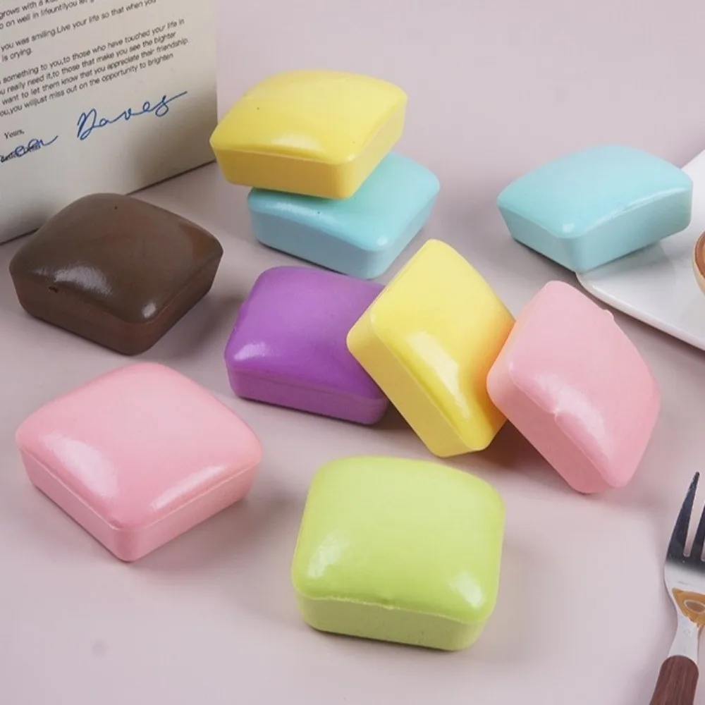 Square Simulation Bread Squeeze Toys Realistic 6cm Bread Squishy Toy Elastic Kneading Toast Fidget Toy Children's Gifts