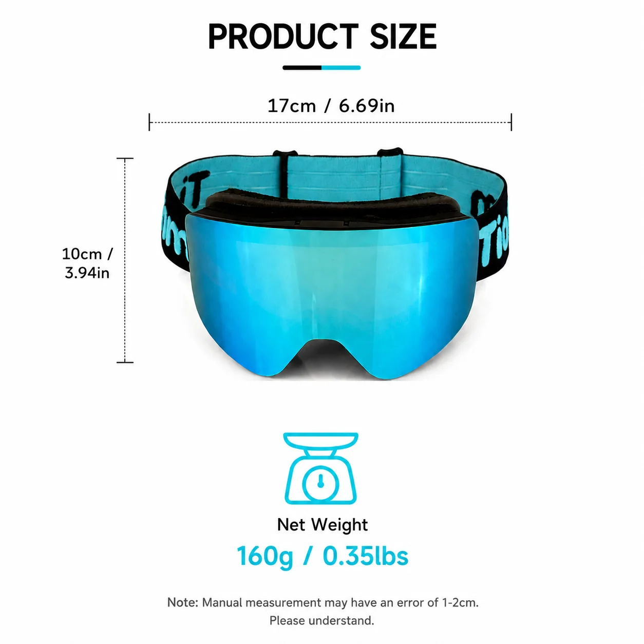 Premium Adult Unisex Magnetic Flip-Up Ski Goggles Anti-Fog Wind-Dust-Proof UV400 HD for Skiing Hiking Outdoor Sports
