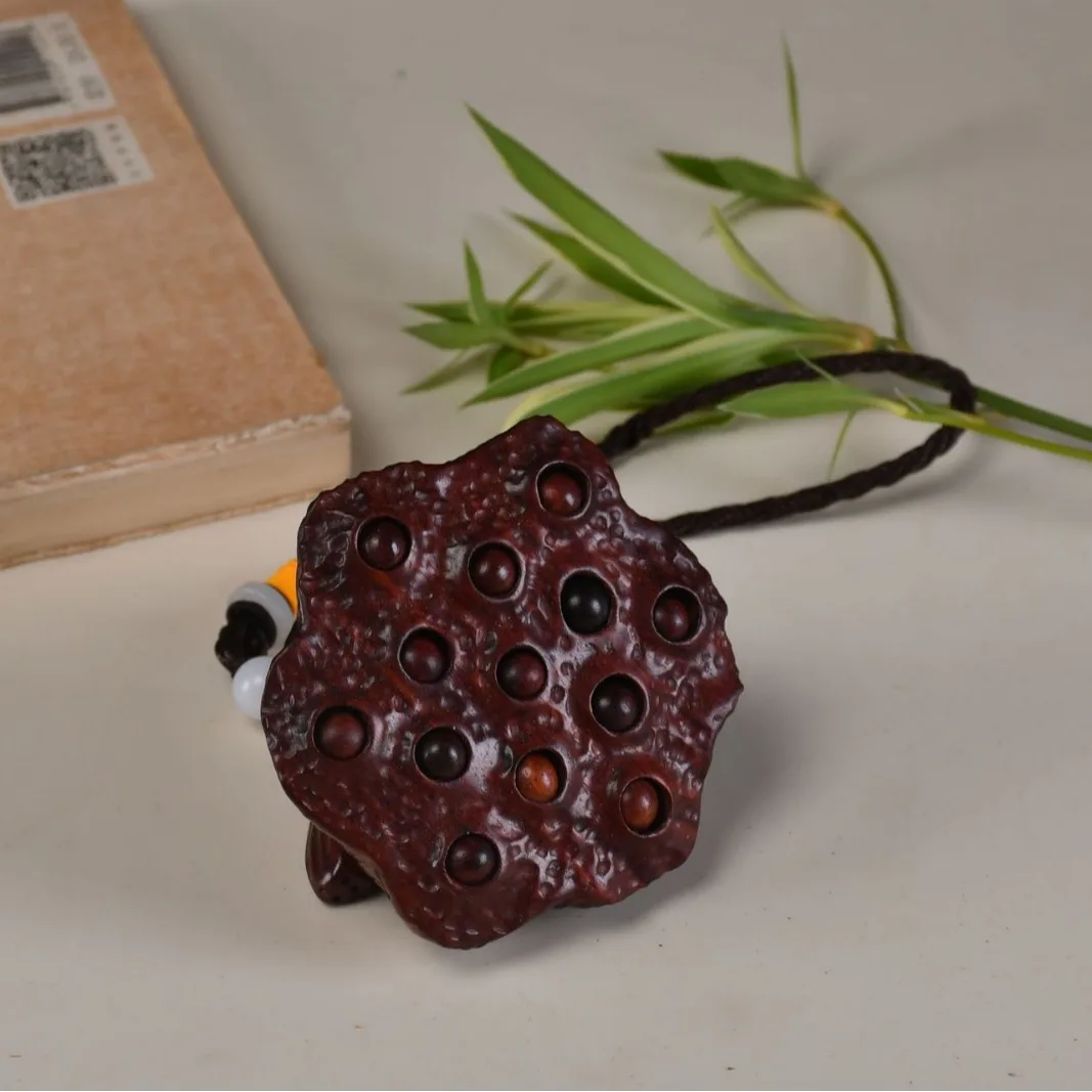 Zambia Blood Sandalwood Loose Seed Lotus Pod Hand Play Toy Wooden Craft Car Pendant Desktop Ornament Gift For Men Women