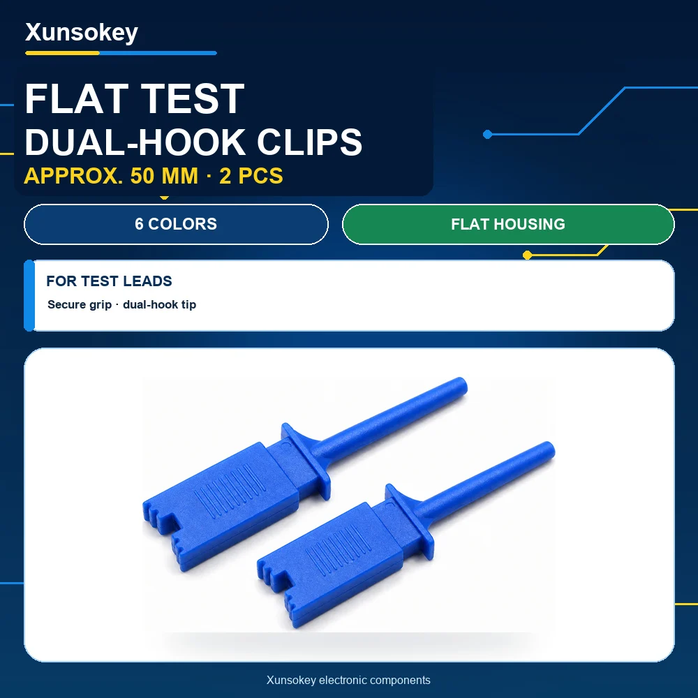 Test Hook Clip, Logic Analyzer Patch Test Clip, Wiring Probe Hook, Yellow/Green/Blue/Black/Red/White