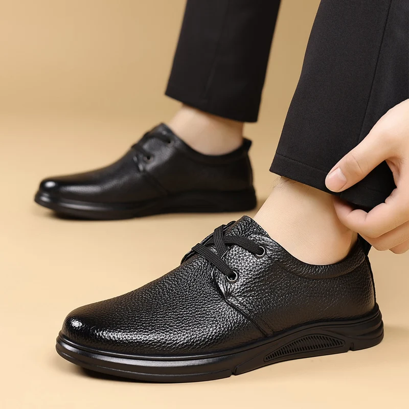 

Мужские кожаные туфли, деловые туфли-оксфорды для официальных мероприятий, офиса, комфортные для работы и ношения на протяжении всего дня