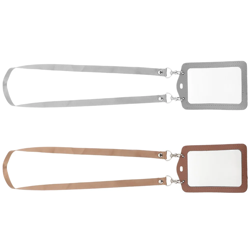 

2 Pcs Transparent Card Sleeves Job Holder Clear Access Badge Name Tag Holders Office