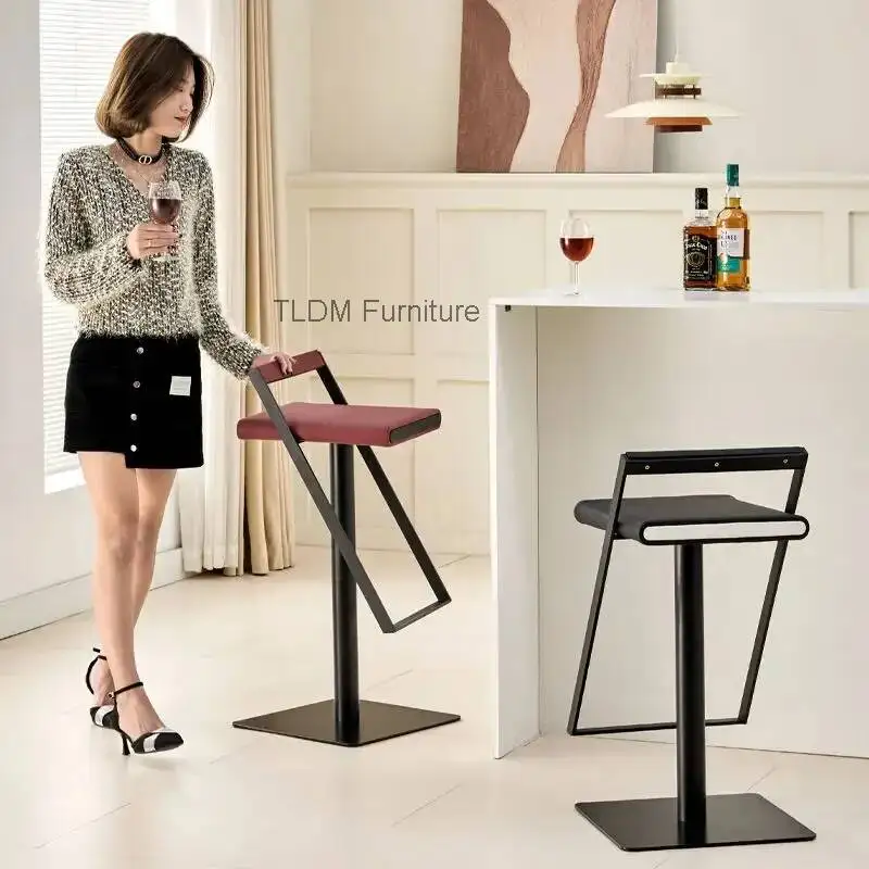 

Современный коммерческий стул для кассира, для дома и минималистичного интерьера - высокий барный стул со спинкой для ресепшн и барной стойки