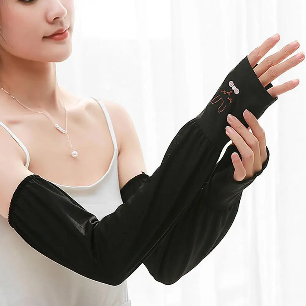 Ice Anti-sunburn Sleeve Summer Uv Solar Arm Sleeves Women\'s Driving Sun Protection Long Sleeve Anti-UV Cycling Sleeves Loose