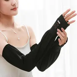 Manga antiquemaduras de hielo para mujer, Mangas de brazo Solar Uv de verano, protección Solar de conducción, manga larga Anti-UV, Mangas de ciclismo sueltas