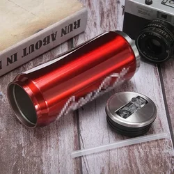 Stainless Steel Cola Thermos Can Water Cup Travel Car Vacuum Flasks Drink Mug Double Layer Straw Cup Soda Can Thermos Cups