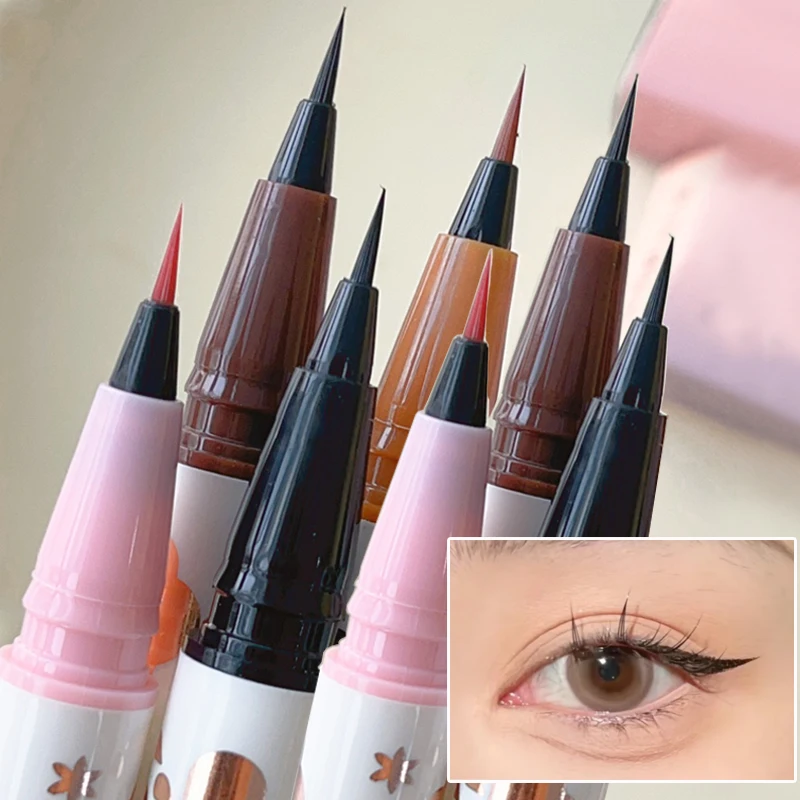 Crayon Eyeliner Fin, Sans Taches, Naturel, Longue Durée, Imperméable, Noir, Marron, Couché, Silkworm Eyes Liner, miles, Maquillage, 256, 1/4Pcs