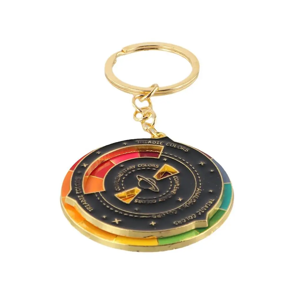 

Color Wheel Color Wheel Keyring Rotatable Turntable Spinning Color Compass Keychain Metal Palette Rotable Color Palette Keychain