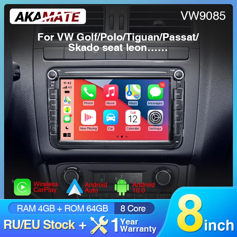 AKAMATE Car Radio for vw Volkswagen Glof Passat B6 Skoda Tiguan Car Video Player GPS WIFI Bluetooth Android Autoradio Multimedia