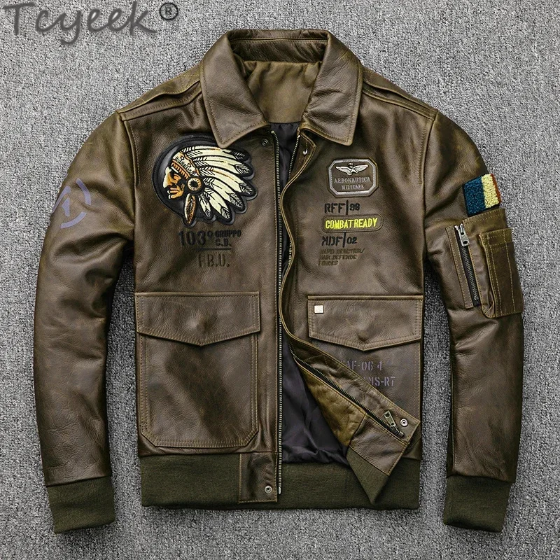 

Jacket Genuine 2024 Spring Autumn New Horsehide Male Short Leather Jackets for Men Casual Coats Jaqueta Masculina Lq