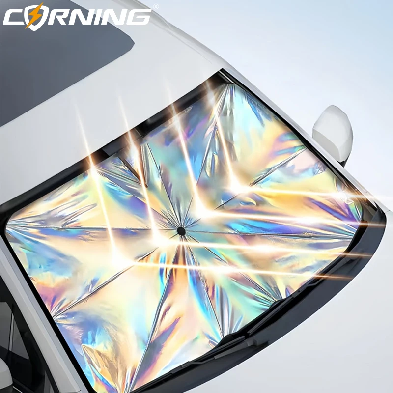 Auto-Windschutzscheiben-Sonnenschutzschirm mit verstellbarem Griff, Frontscheiben-Sonnenschutzabdeckung, Wärmeisolierung, Sonnenschutz, Sonnenschirm – Detail 2