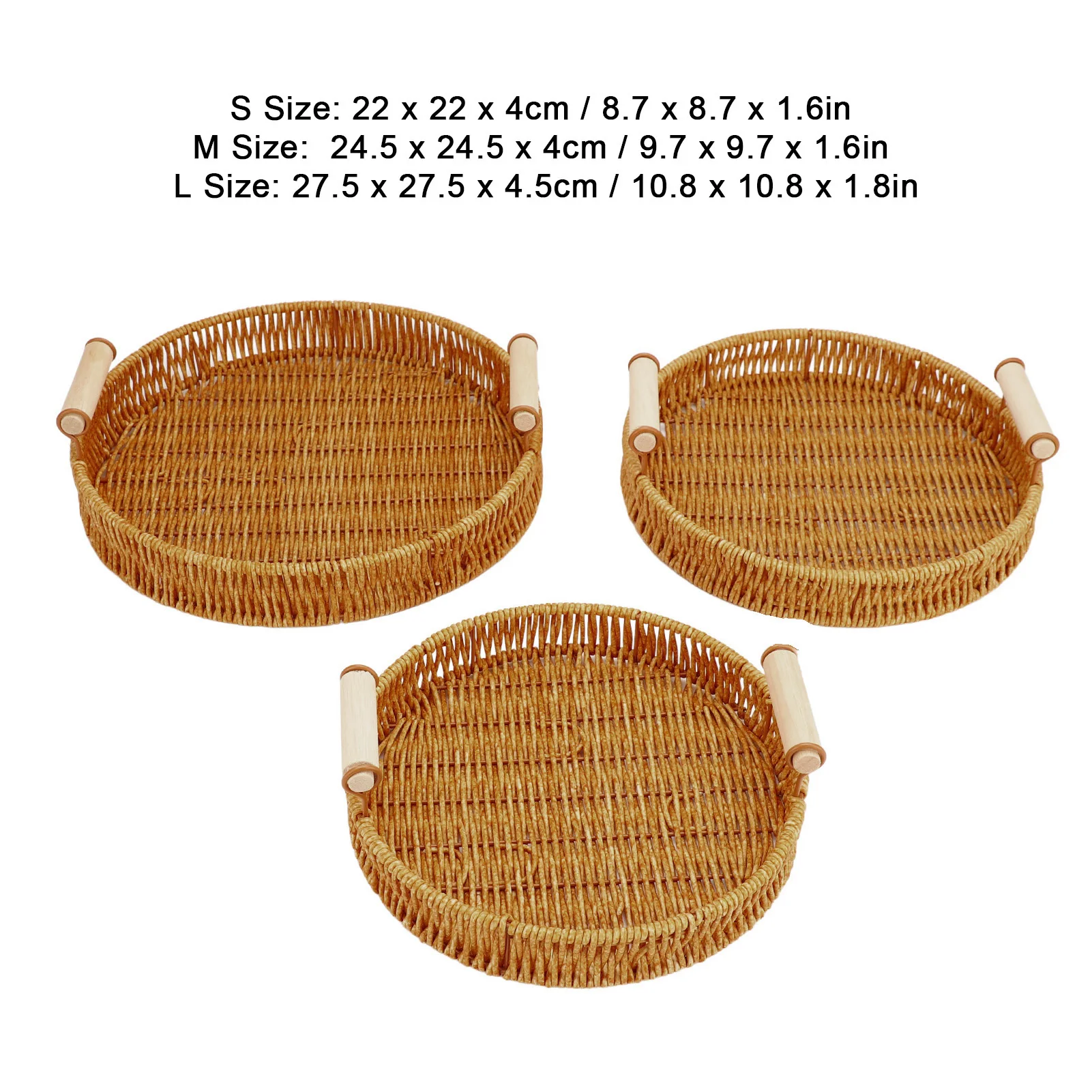 صينية تقديم منسوجة يابانية مزخرفة متعددة الأغراض وسهلة التنظيف مع مقابض مزدوجة للمطعم #3