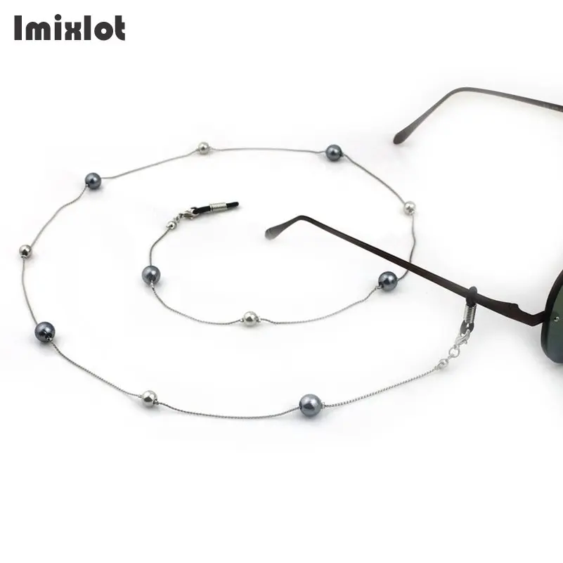 Sunglasses Masking Chains For Women Gray Pearl Beaded Eyeglasses Chains Lanyard Necklace Strap New Fashion Eyewear Accessories