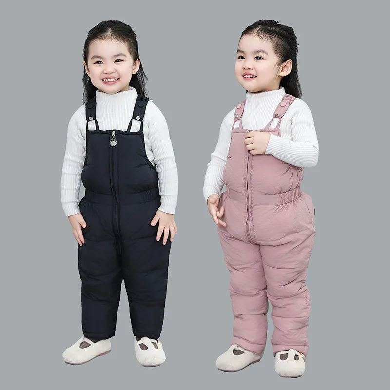 

-10 °Children Winter Down Pants Boys Girls Thicken Warm Rompers Baby Kids Cotton Trousers Toddler Casual Warm Clothing 1-5 Years