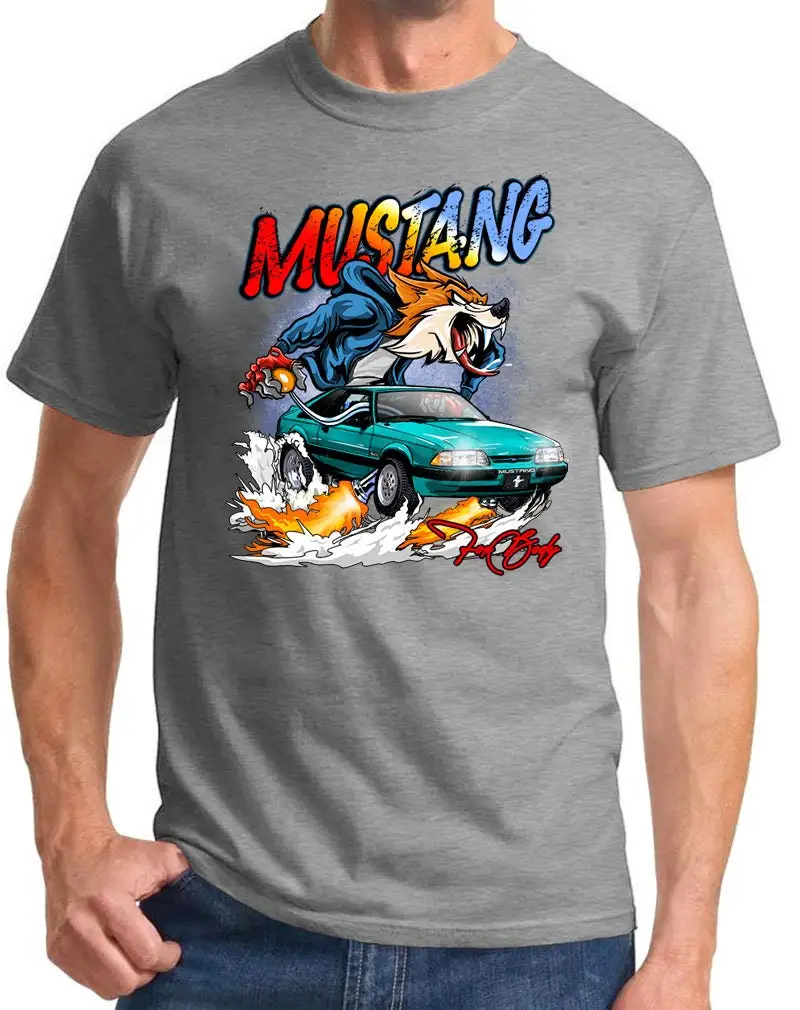 Camiseta a todo Color de Mustang 5 0 LX, camisa con diseño de Calypso Foxbody de dibujos animados, 1987 93