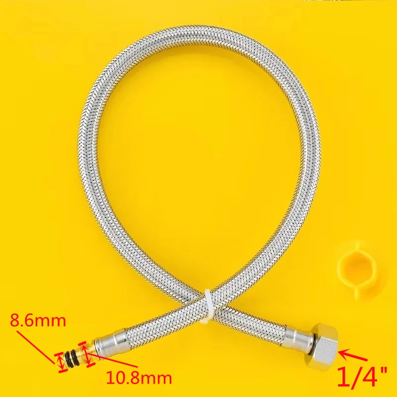 Small Caliber Inlet Pipe Kitchen Basin Faucet Hose Accessories Explosion-proof Hot And Cold Stainless Steel Water Pipe