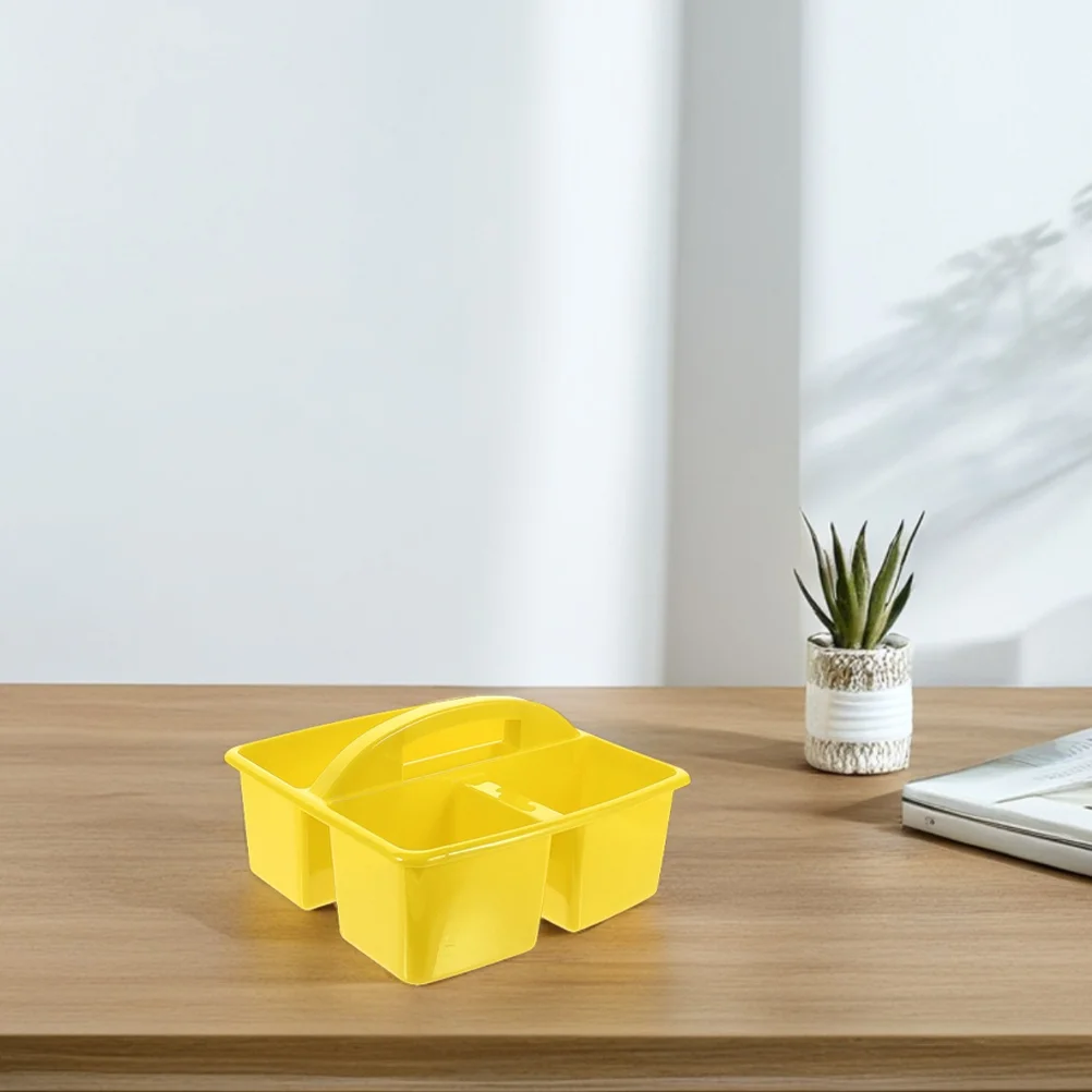 Portable Compartmented Storage Basket Baskets Classroom Organizer Yellow Pe Office