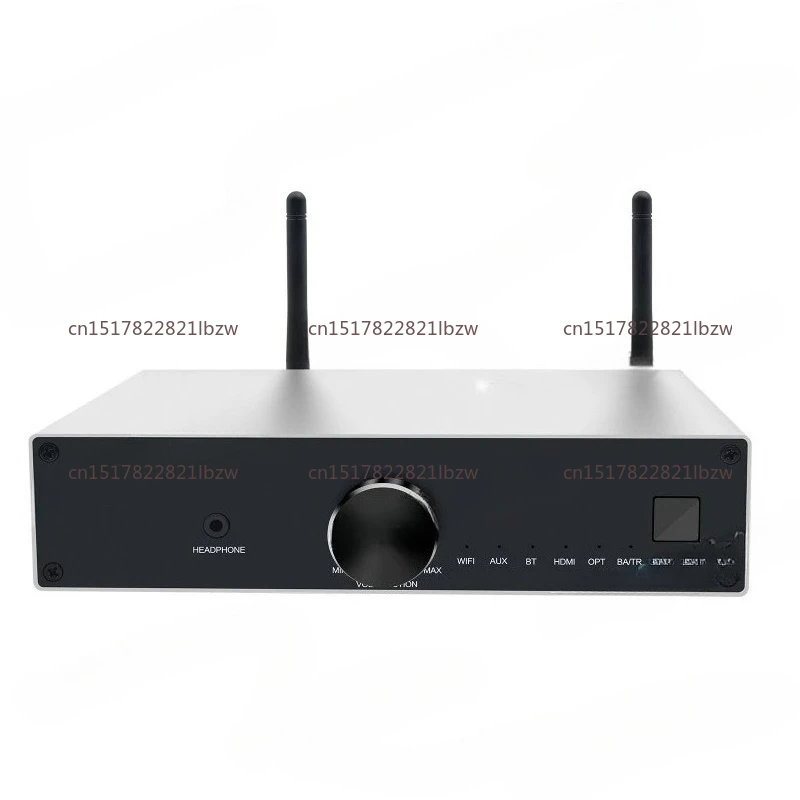 IN STOCK FOR Hot Selling WiFi Airplay BT 5.0  100w Line AUX Input, Fiber Mini Home Audio Amplifier