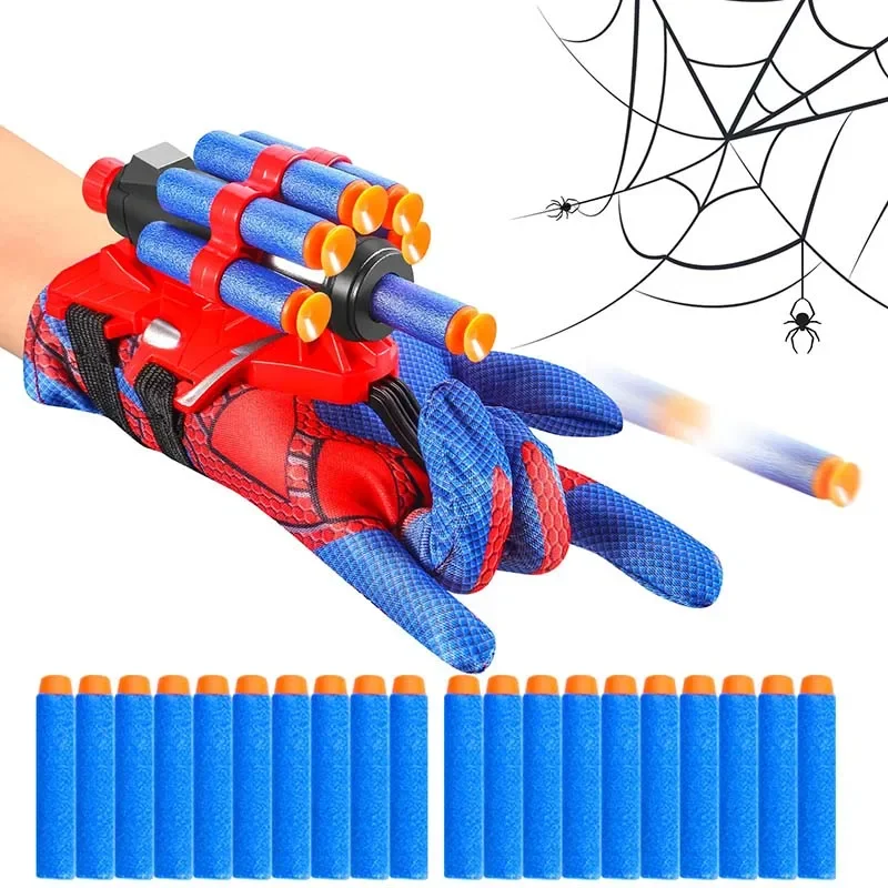 スーパーヒーロー アメイジング・スパイダーマン アクションランチャーグローブ 軽量で快適なロールプレイ小道具 男の子 ハロウィンコスチュームパーティー コスプレ