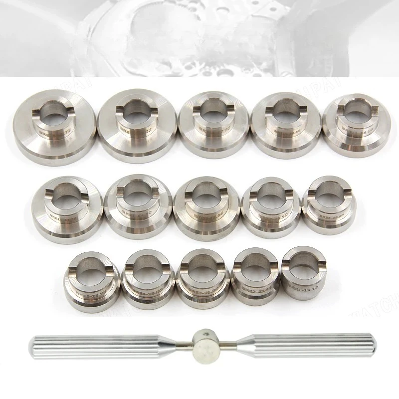15Pcs Watch Case Back Opener Dies Kit, Wrench Type Watch Cover Opening Closing Repair Tools for Watchmakers