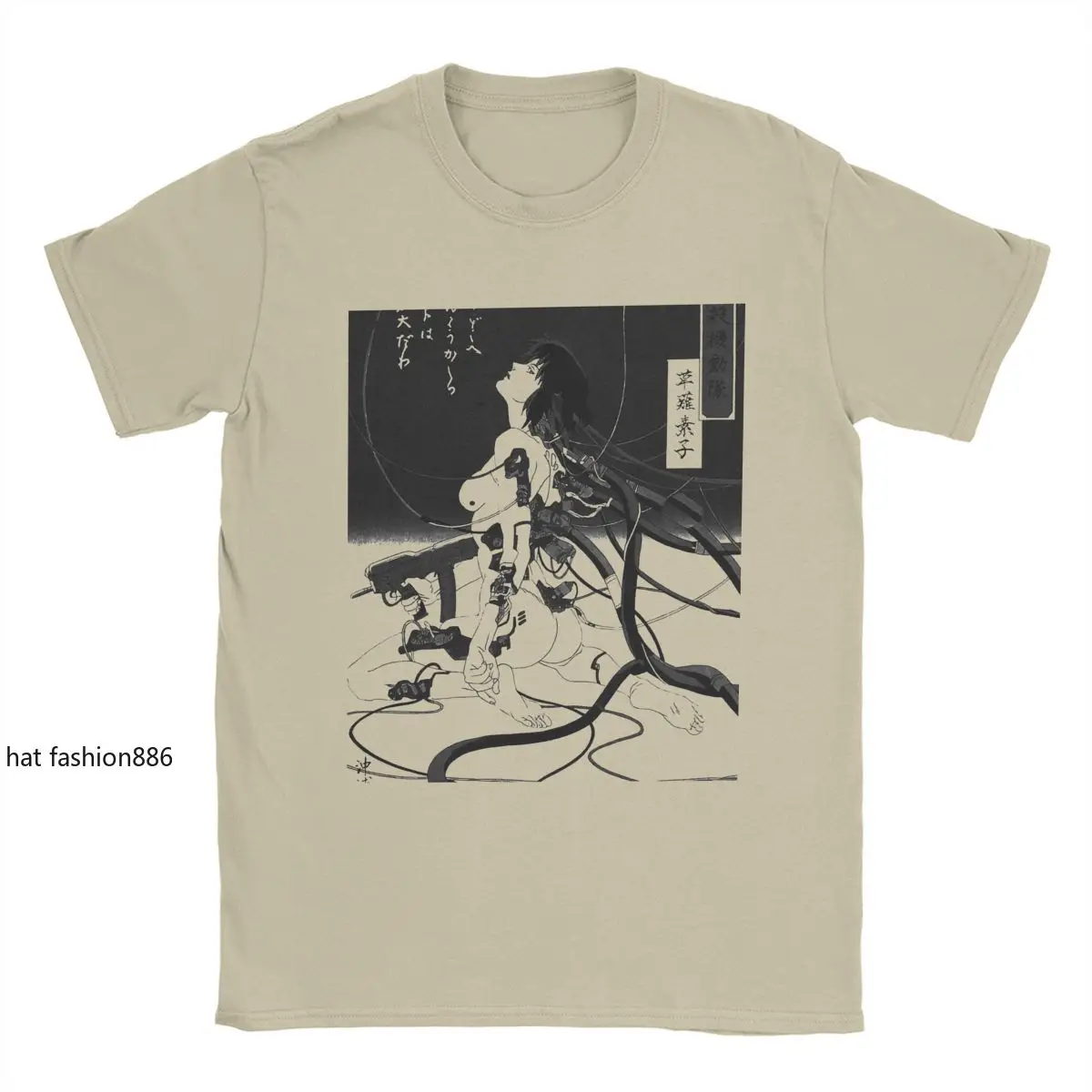 Motoko Kusanagi The Major Ghost In The Shell T Shirts Men 100% Cotton Vintage T-Shirt Anime Tees Short Sleeve Clothing New