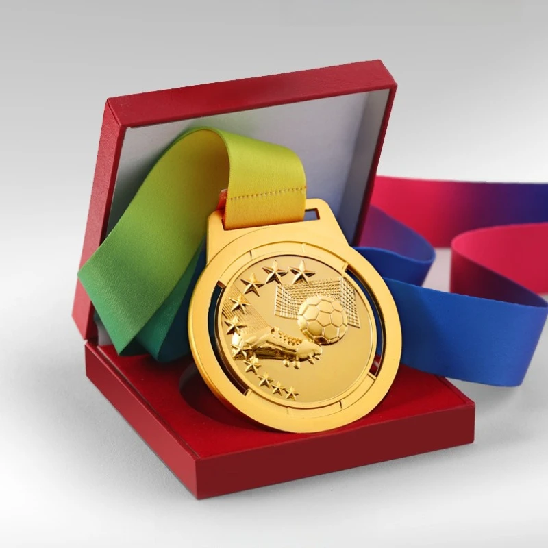 Football Medals Gold Silver Copper Metal Zinc Alloy Listing Sports Activities Games Awards Prizes Souvenirs Champion Runner-up